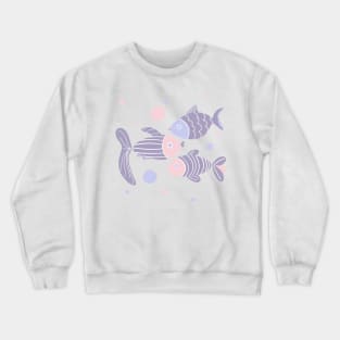 Abstract lilac fish Crewneck Sweatshirt